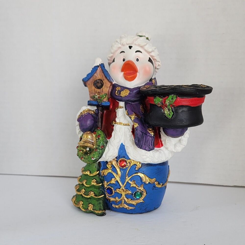 Vintage Festive Penguin Tea Light Candle Holder Figurine Christmas 1970s RARE